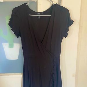 Forever 21 black cross front dress